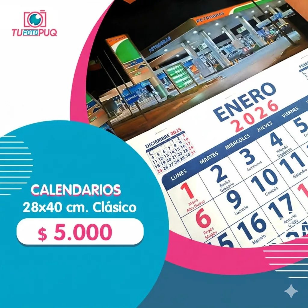 Calendario de Pared Clásico en Punta Arenas