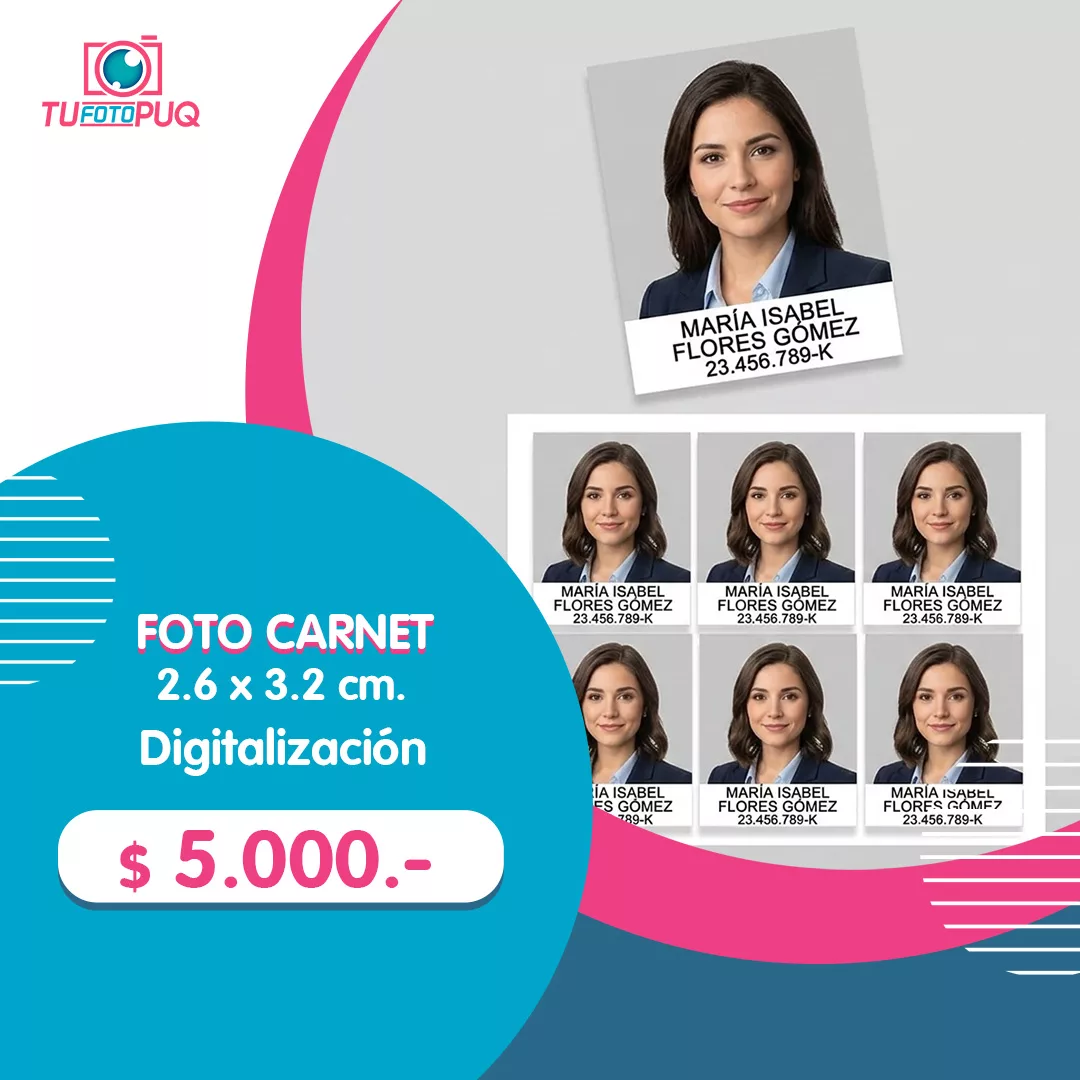 Foto Carnet 2,6×3,2 cm. en Punta Arenas