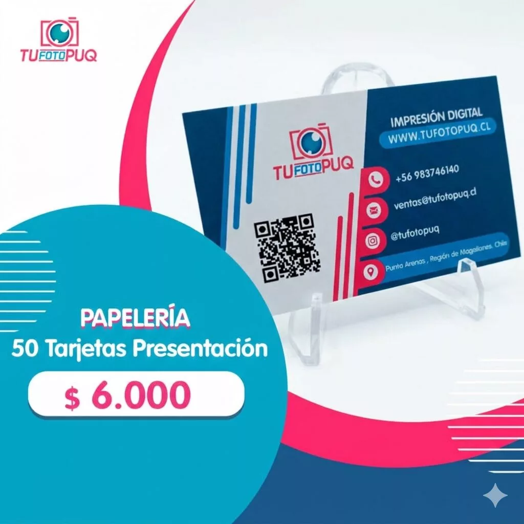 50 Tarjetas de Presentación en Punta Arenas