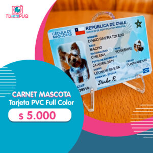 Carnet para Mascotas PVC