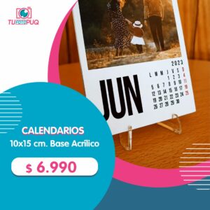 Calendario 10x15 cm. base acrílico