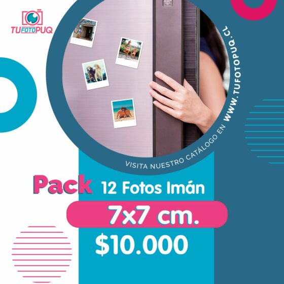 Pack 12 Fotos Imán 7x7 cm.